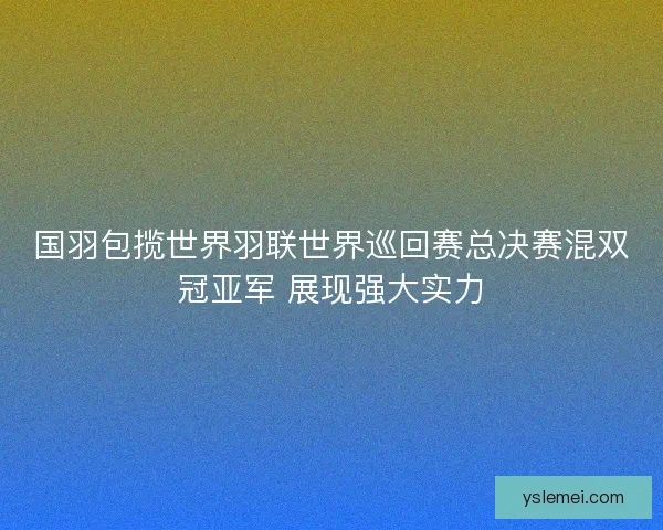 国羽包揽世界羽联世界巡回赛总决赛混双冠亚军 展现强大实力